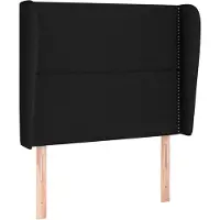 vidaXL Hoofdbord met randen 203x23x78/88 cm stof zwart
