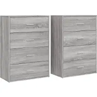 vidaXL Dressoirs 2 st 60x31x84 cm bewerkt hout grijs sonoma eikenkleur