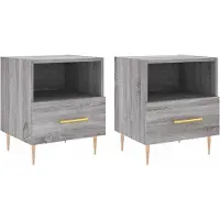 vidaXL Nachtkastjes 2 st 40x35x47,5 cm bewerkt hout grijs sonoma eiken