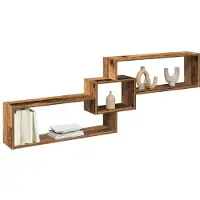 vidaXL Wandkast 158x18x53 cm bewerkt hout oud houtkleurig