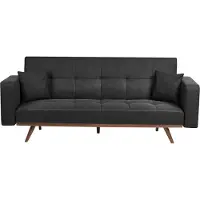 Beliani HJULBY - Driezitsbank - Zwart - Polyester