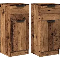 vidaXL Dressoirs 2 st 30x30x70 cm bewerkt hout oud houtkleurig
