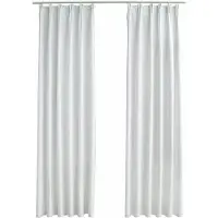 vidaXL Gordijnen verduisterend met haken 2 st 140x175 cm gebroken wit