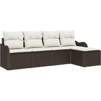 vidaXL Tuinbank Set 5 st Bruin poly rattan