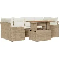 vidaXL Tuinbank Set 7 st beige en crèmekleurig