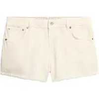 Superdry Dames Hot denim witte short met middelhoge taille (32), Casual, Katoen W7110448A