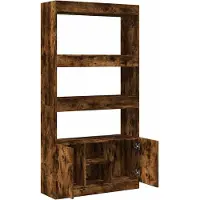 vidaXL Hoge kast 92x33x180 cm bewerkt hout gerookt eikenkleurig