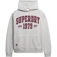 Superdry Sweatshirt 'Athletic Essentials' grijs gemêleerd / wijnrood