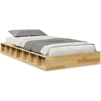 vidaXL Bedframe zonder matras 90x190 cm massief hout eiken
