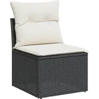 vidaXL 6-delige Loungeset met kussens poly rattan zwart