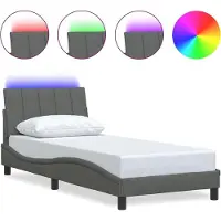 vidaXL Bedframe zonder matras "Hanko" stof donkergrijs 200x200 cm