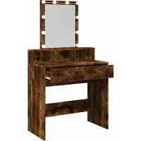 vidaXL Kaptafel met LED 80x41x144,5 cm gerookt eikenkleurig