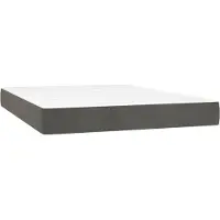 vidaXL Pocketveringmatras medium 120x210x20 cm fluweel donkergrijs