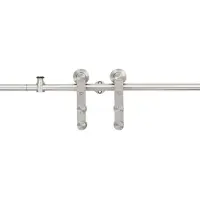 vidaXL Kit fixation porte coulissante 183 cm Acier inoxydable Argenté142826