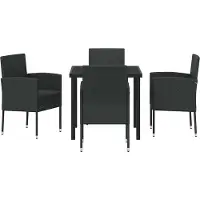 vidaXL Tuin Eettafel Set 5 st Zwart poly rattan
