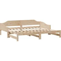 vidaXL Slaapbank met onderschuifbed 90x190 cm massief grenenhout wit