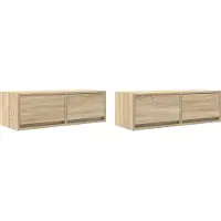 vidaXL Tv-meubels 2 st 80x31x25,5 cm bewerkt hout sonoma eikenkleurig