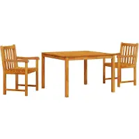 vidaXL Tuin Eettafel Set 3 st Bruin Massief acaciahout
