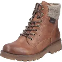 Rieker Veterlaarsjes beige gemêleerd / cognac