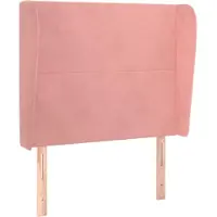 vidaXL Hoofdbord met randen 147x23x78/88 cm fluweel roze