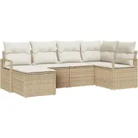 vidaXL Bankstel 8 st Beige en Crème poly rattan