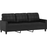 vidaXL Driezitsbank 180 cm kunstleer zwart