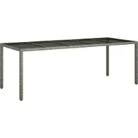 vidaXL Tuin Tafel Grijs poly rattan