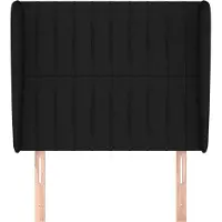 vidaXL Hoofdbord met randen 83x23x118/128 cm stof zwart