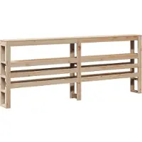 vidaXL Hoofdbord met schappen 200 cm massief grenenhout