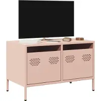 vidaXL Tv-meubel 68x39x43,5 cm koudgewalst staal roze