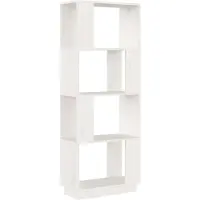 vidaXL Boekenkast/kamerscherm 51x25x132 cm massief grenenhout wit