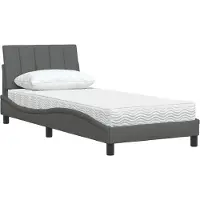 vidaXL Bed met matras "Hanko" stof donkergrijs 80x200 cm