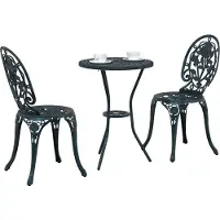 vidaXL Tuin Bistro Set 3 st Groen Aluminium