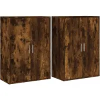 vidaXL Dressoirs 2 st 60x31x84 cm bewerkt hout gerookt eikenkleurig