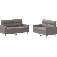 vidaXL 2-delige Loungeset met kussens stof taupe