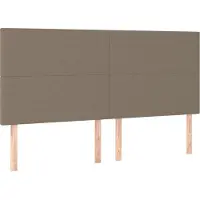 vidaXL Hoofdbord taupe 180x5x118/128 cm Stof