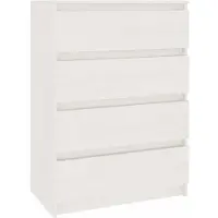 vidaXL Bijzetkast, wit, 60x36x84 cm, massief grenenhout
