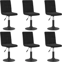 vidaXL Eetkamerstoelen draaibaar 6 st fluweel zwart