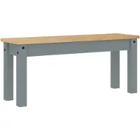 vidaXL Eetkamerbank PANAMA 105x30x45 cm massief grenenhout grijs