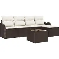 vidaXL Tuinbank Set 6 st Grijs poly rattan