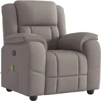 vidaXL Massagestoel verstelbaar stof taupe