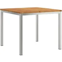 vidaXL Eettafel 90x90x75 cm Massief acaciahout en roestvrij staal