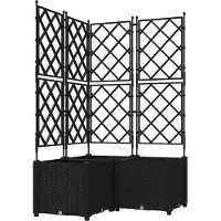 vidaXL Plantenbak 3 st Zwart 80 x 80 x 143 cm PP