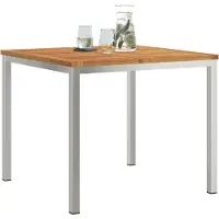 vidaXL Eettafel 90x90x75 cm Massief acaciahout en roestvrij staal