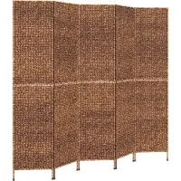 vidaXL Kamerscherm met 5 panelen 205x180 cm waterhyacint bruin