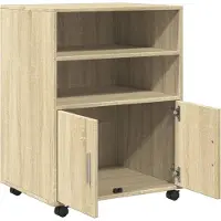 vidaXL Rolkast 60x48x81 cm bewerkt hout sonoma eikenkleurig