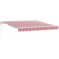 vidaXL Uitschuifbare luifel Rood en Wit 350 x 250 cm Stof en Aluminium