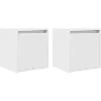 vidaXL Nachtkastjes wandgemonteerd 2 st 38x34x40 cm wit