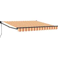 vidaXL Uitschuifbare luifel Geel en Oranje 350 x 250 x 165 cm