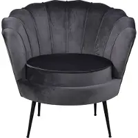 Ebuy24 Nice fauteuil velours grijs.